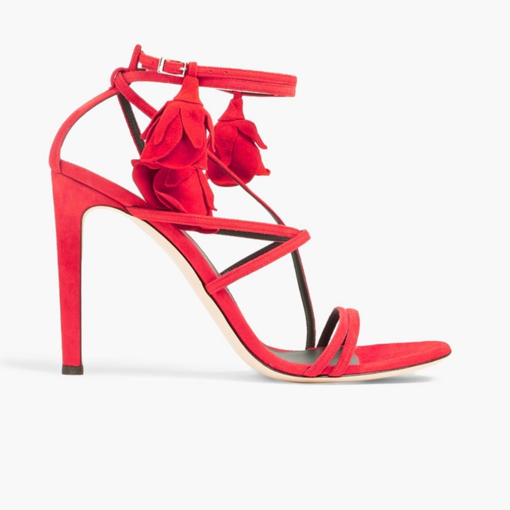 Giuseppe Zanotti Danse du Feu floral-appliquéd Suede Sandals